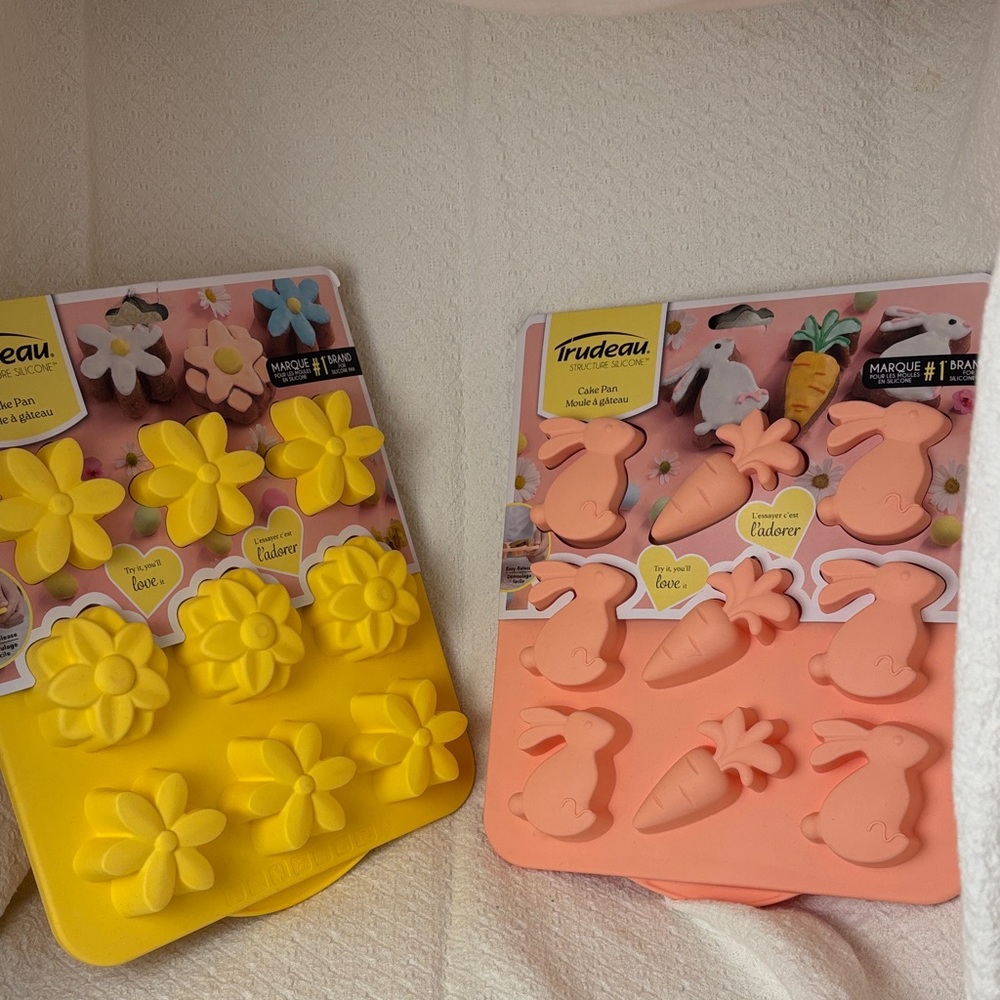 Trudeau Silicone Baking Cake Pans in Easter and Flower Designs